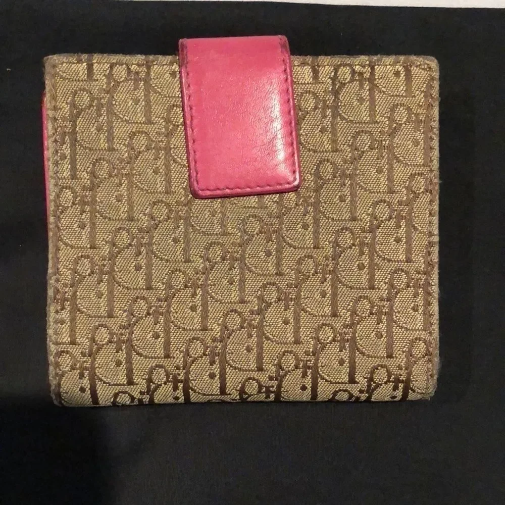 Dior Brown and Pink Compact Wallet